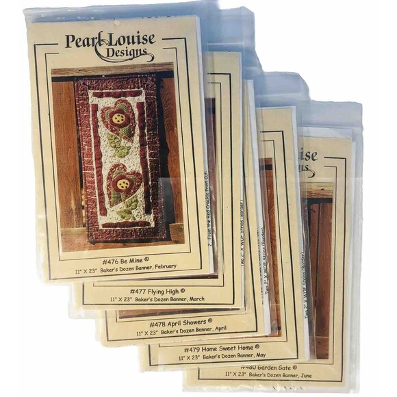 Pearl Louise Designs Other - Lot of 5 QUILT Wall Banners - Pearl Louise Designs 476-480 Feb-Mar-Apr-May-June